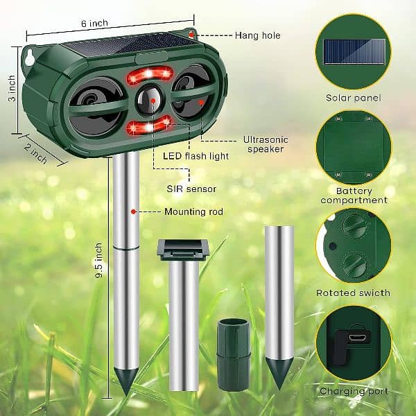 outdoor Solar birds Ultrasonic Animal Repeller Pest control waterproof 9