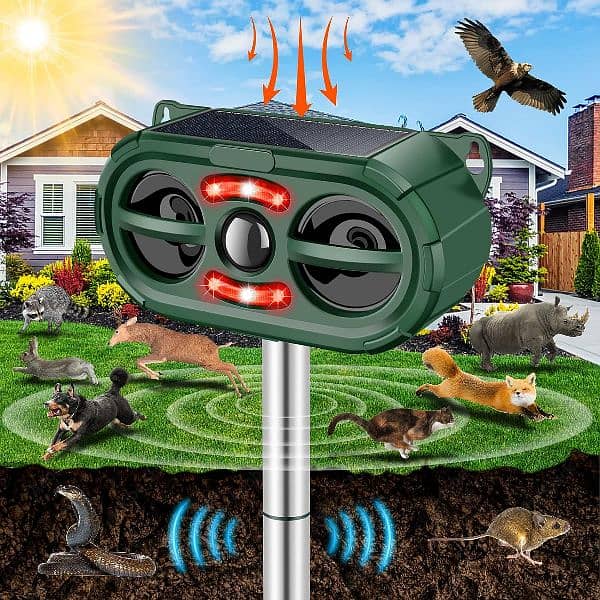 outdoor Solar birds Ultrasonic Animal Repeller Pest control waterproof 11