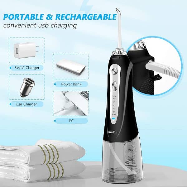 H2ofloss Cordless Rechargeable Oral Irrigator with 5 Pressure Modes 3