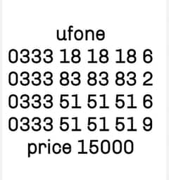 ufone golden numbers