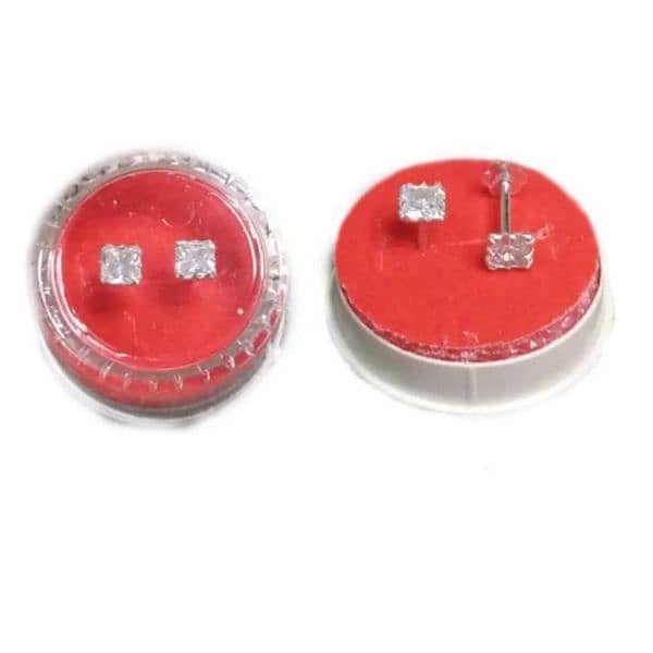 Elegant silver Zircon stone studs 2