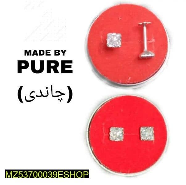 Elegant silver Zircon stone studs 3