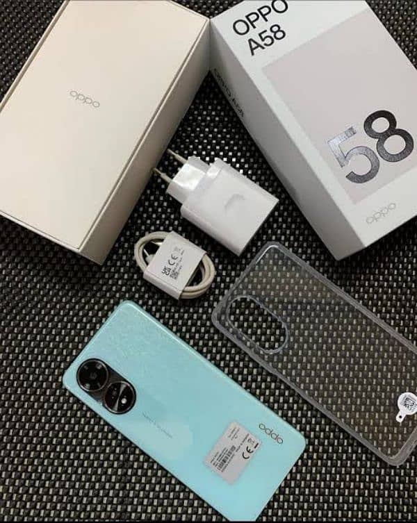 OPPO A58 8+8//128 lush condition with wrnty with box 2