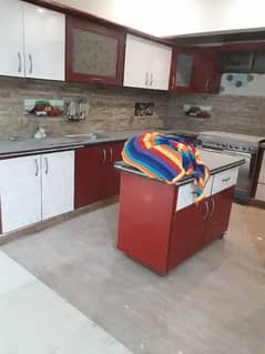 three bed dd well maintained tile flooring portion for rent in johar