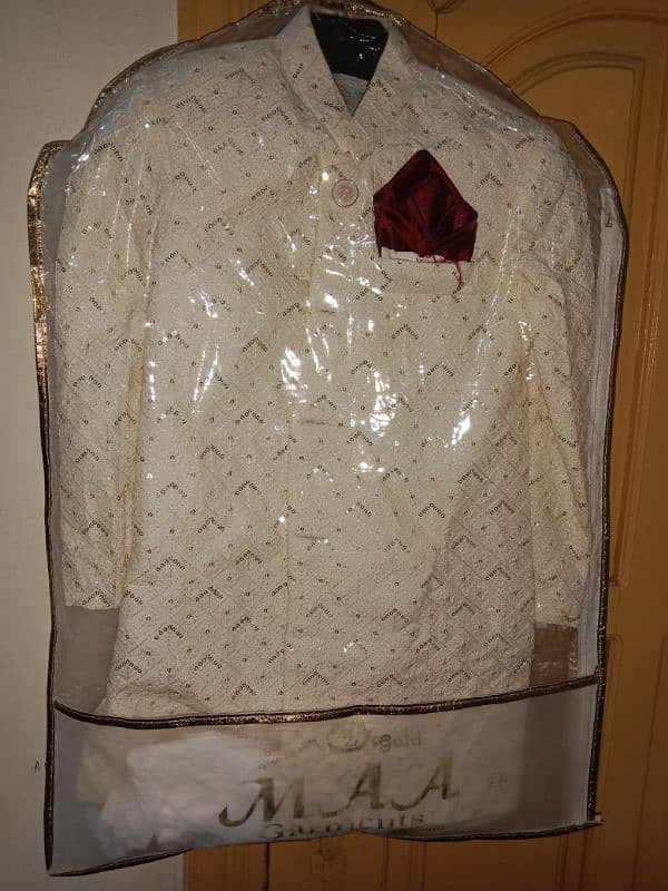 4 year boy sherwani off white color 1