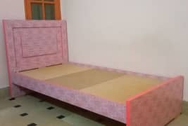 Single Wooden Bed in Pink Color High Quality Lasani sheets