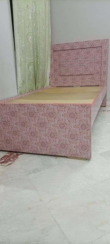 Single Wooden Bed in Pink Color High Quality Lasani sheets 1