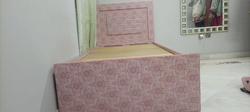 Single Wooden Bed in Pink Color High Quality Lasani sheets 2