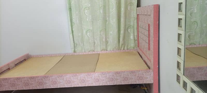 Single Wooden Bed in Pink Color High Quality Lasani sheets 6