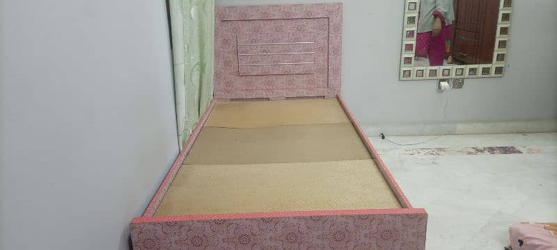 Single Wooden Bed in Pink Color High Quality Lasani sheets 9