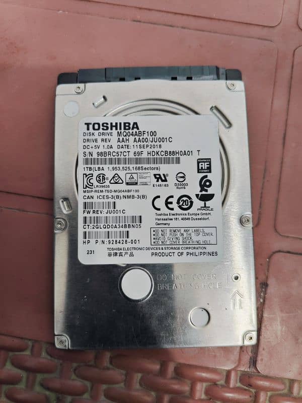 1TB Hard drive Toshiba 0