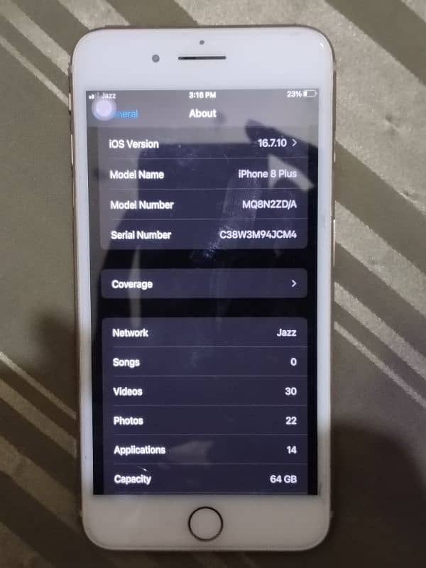 iphone 8plus 64GB PTA approved. 2