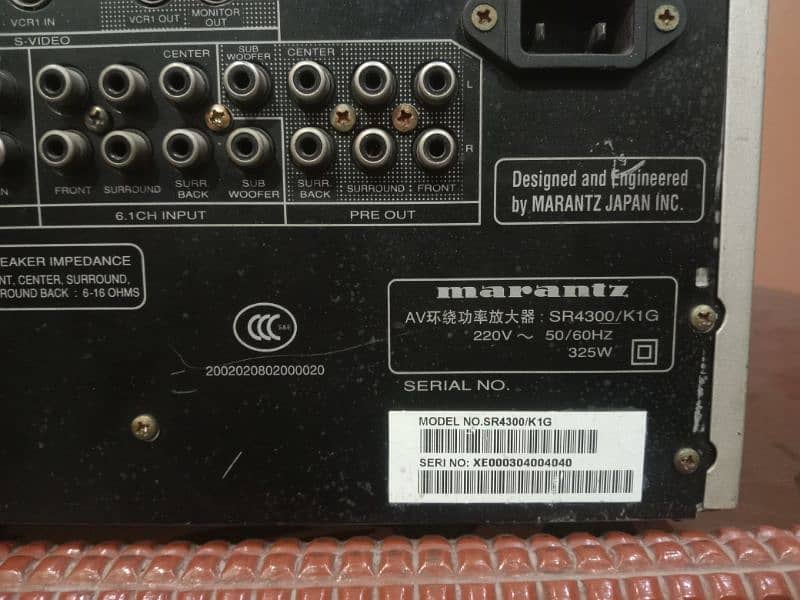 maraniz 5,1 amplifier model SR4300 ,220v325w,with remote 6