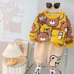 Printed Fleece Tracksuit for kids-2Pcs