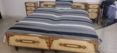 2 single bed set with mattress , 2 side table and 1 dressing table