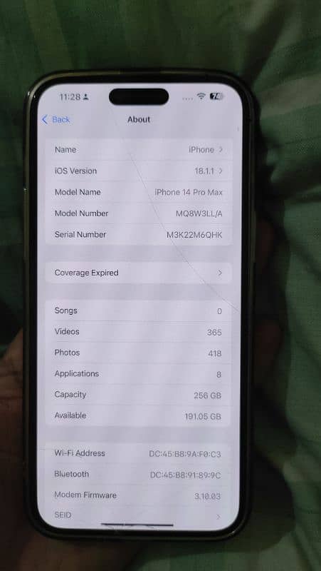 apple iphone 14 pro max jv 256 gb. LLA USA model deep purple 5