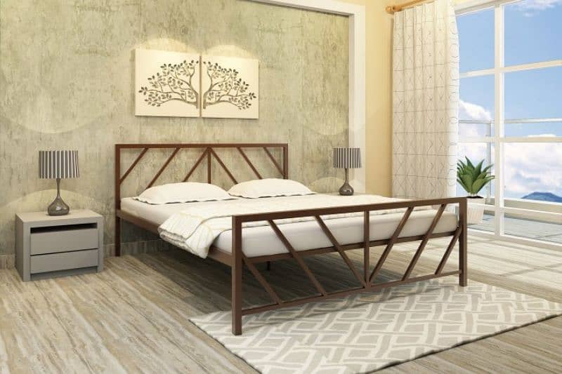 Iron bed / iron bed dressing side table / Double bed /Bed /  Furniture 6