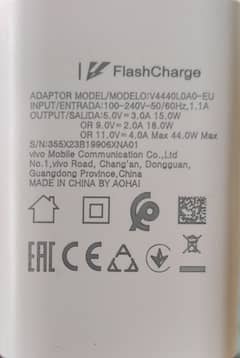 Vivo 44 watt original flash charger