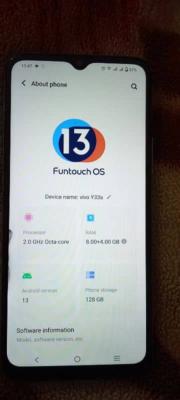 vivo y33s 8+5ram 128ram official approved dual sim 8