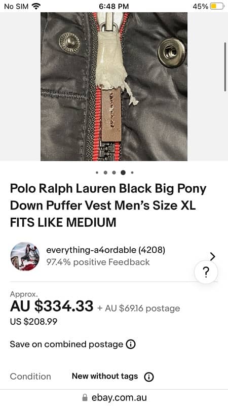 Polo Ralph Lauren big pony down puffer jacket 12