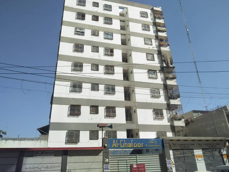 3 ROOMS FLAT FOR SALE IN NEW BUILDING AL-GHAFOOR SKY TOWER SECTOR 11 A NORTH KARACHI 1