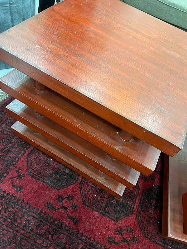 Heavy Wood Side Tables And Console Table 1