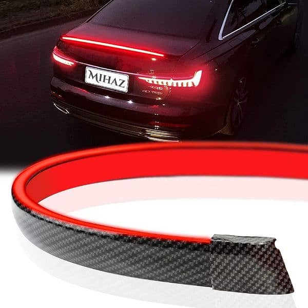 universal rear car spoiler led kit light trunk lip 2