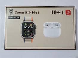 Crown S10 10+1 Smart Watch with Earbuds – All-in-One Innovat 1