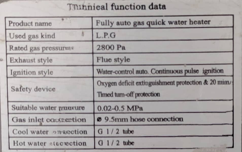 LPG & Gas Geyser, Working/ Good conditions, 3