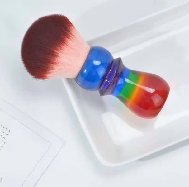 Yaqi 26mm Rainbow Handle Red Tip Synthetic Hair Shaving Brush 1