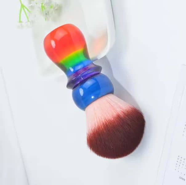 Yaqi 26mm Rainbow Handle Red Tip Synthetic Hair Shaving Brush 3