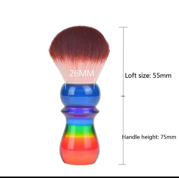 Yaqi 26mm Rainbow Handle Red Tip Synthetic Hair Shaving Brush 5