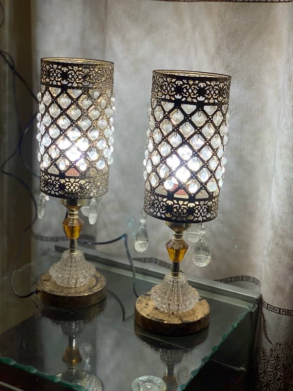 Pair of Fancy Table Lamps – 3 Light Colors 0