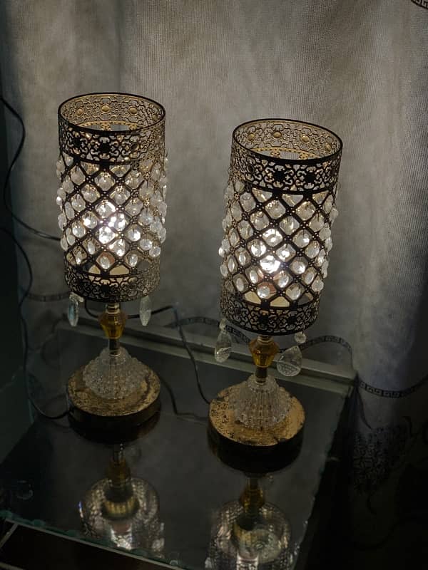 Pair of Fancy Table Lamps – 3 Light Colors 1