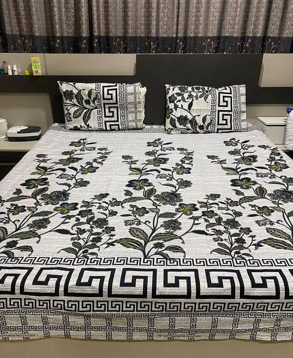 Double Bed sheet in Cotton Sotton in 3 pcs 0