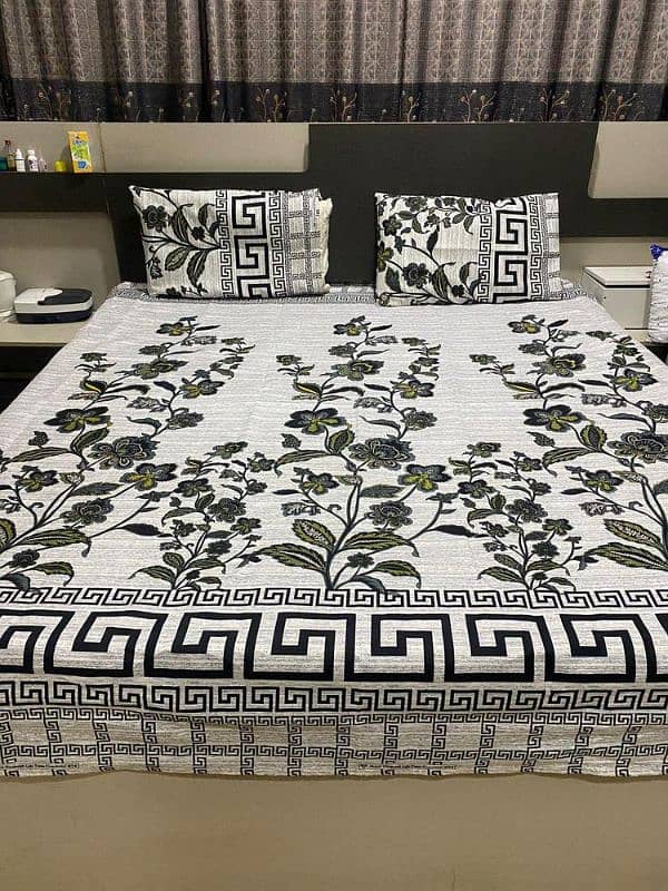 Double Bed sheet in Cotton Sotton in 3 pcs 2