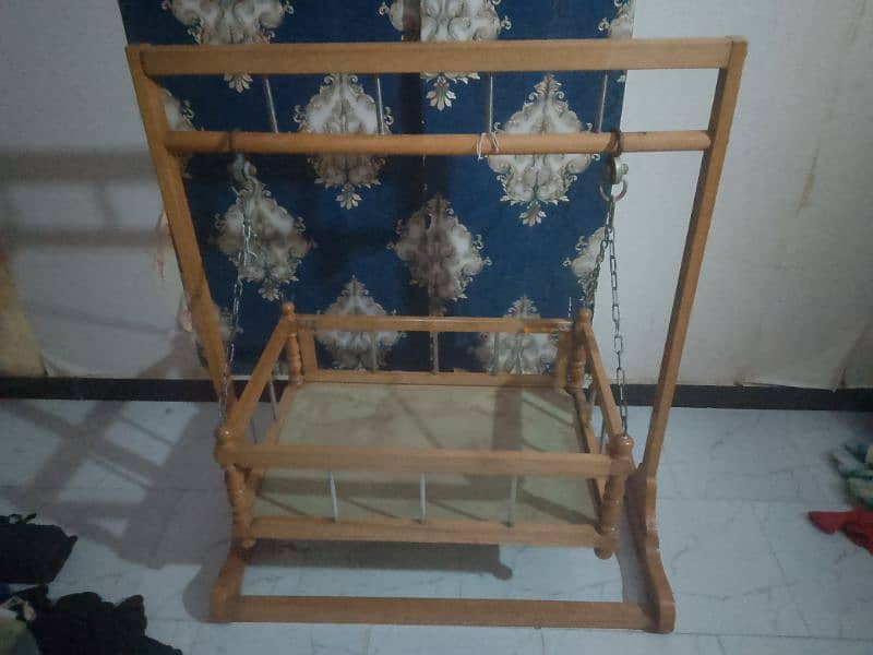 Wooden modern baby bed, Pure Oak Lakri 1