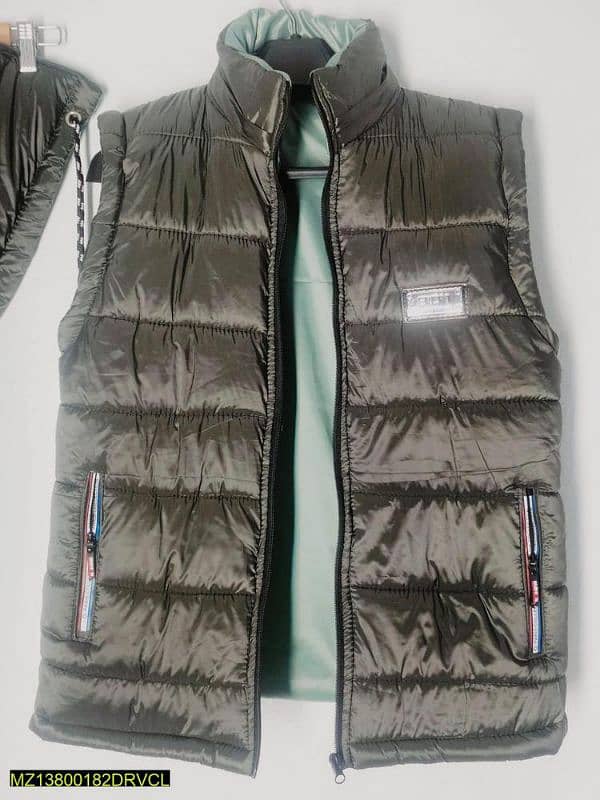 1 PCs men sleeveless stitched parachute quilted puffer jacket 1