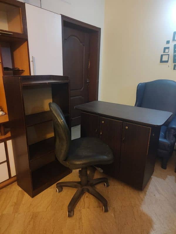 study table with book shelf 1