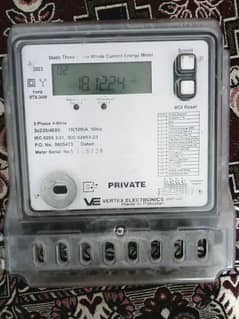 3 Phase Private Meter & 4 Core cable wire silver