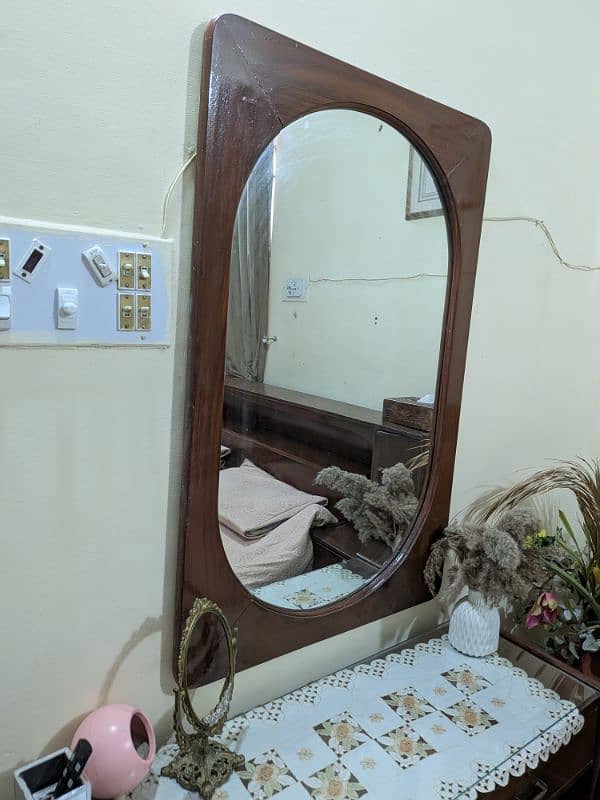 Wooden Bed with dressing sides and mirror 1