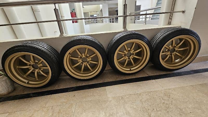 15" 8 spokes 9jj tires+rims set like new condition 3