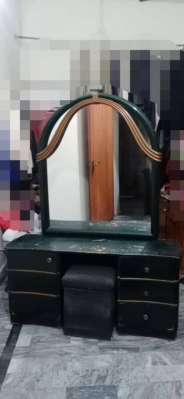 bed set. dressing table. two seater sofa. glass top table 1