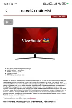 View Sonic 3211 4k LED