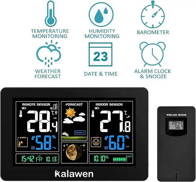 Kalawen Weather Station with Sensor Indoor Outdoor 1