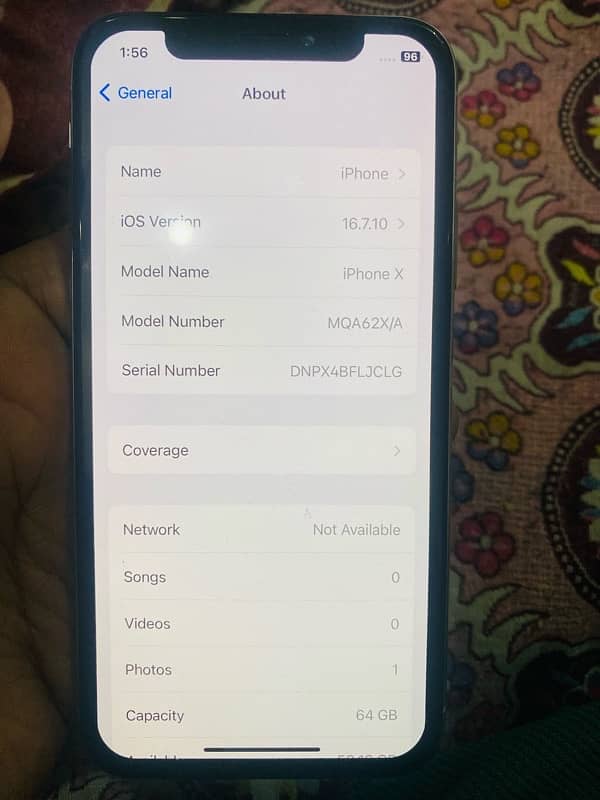 iphone X 64GB PTA proved 0