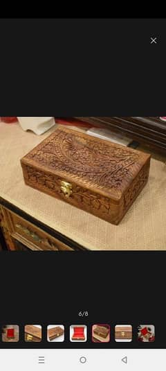 wooden carving jewellery box