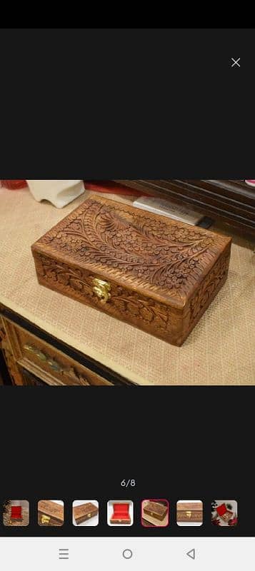 wooden carving jewellery box 0