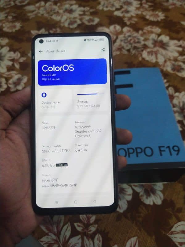 My oppo F19 6+6/128 sale 4