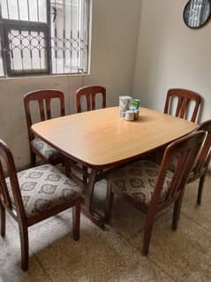 Dining Table with six chairs pure wood